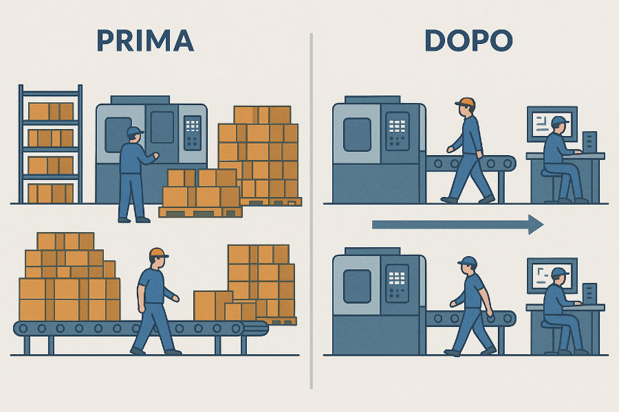 lean production azienda: prima e dopo